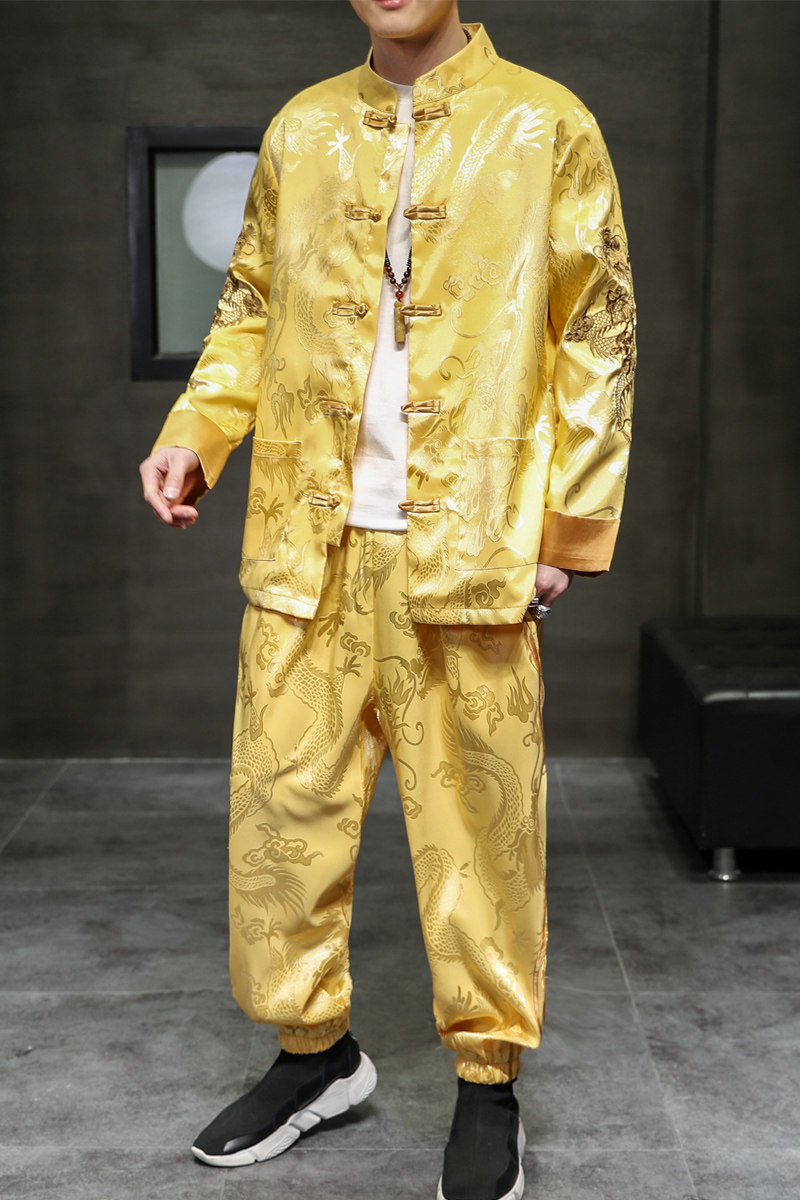 2025秋冬风男装刺绣中式唐装套装两件套大码C229/TZ311/P110,男装休闲套装,电商C229