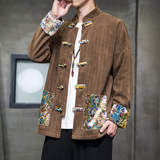 2024秋冬风男装中式拼接撞色唐装汉服夹克外套C229/Y758/P105，男装夹克，电商C229