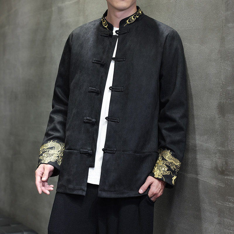 2025秋冬风男装刺绣唐装汉服夹克外套大码C229-Y1077-P120,男装夹克,电商C229