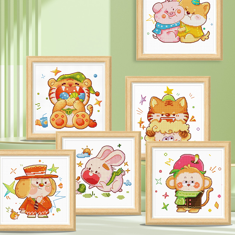 春天十字绣十二生肖卡通