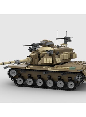 MOC积木军事 M60A3巴顿坦克模型 适用小颗粒拼装积木玩具男