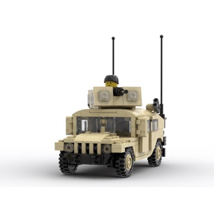 小颗粒积木玩具男 适用拼装 MOC积木军事系列 悍马M1025模型
