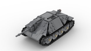 MOC军事积木追猎者38型坦克模型小颗粒拼装积木玩具儿童