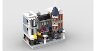 MOC迷你街景城市系列中心集会广场 拼装益智积木模型玩具儿童礼物