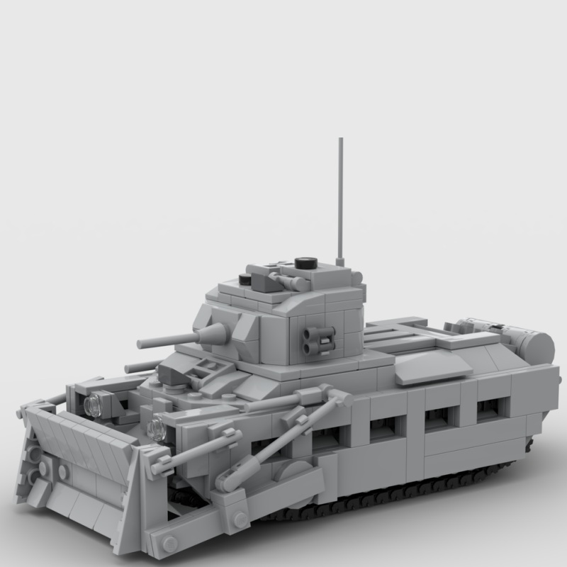 MKII步兵坦克小颗粒积木玩具