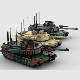 MOC积木 M1A2 SEP V2坦克军事模型系列 小颗粒拼装积木玩具儿童男