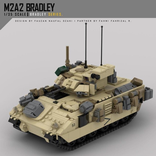 M2A2步兵战车布拉德利坦克 MOC积木军事系列小颗粒拼装积木玩具男