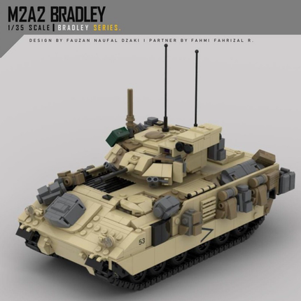 M2A2步兵战车布拉德利坦克 MOC积木军事系列小颗粒拼装积木玩具男