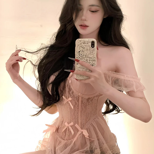 纯欲风私房大胸鱼骨胸衣马甲裙