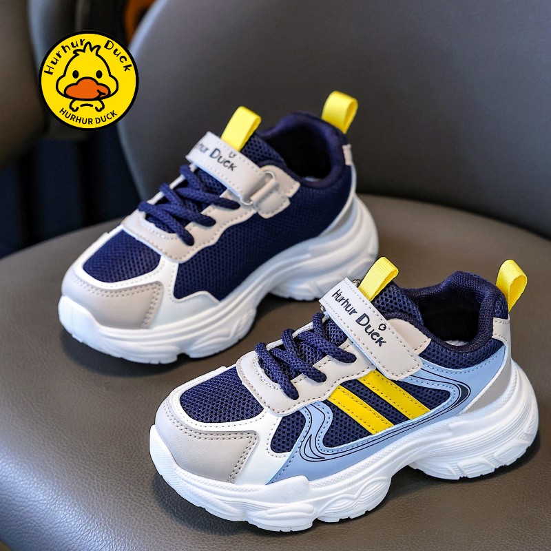 小黄鸭童鞋男女童运动鞋2025新款春秋大童女孩春季透气儿童鞋子