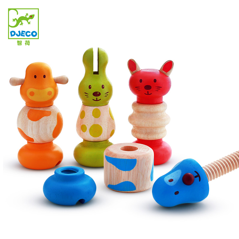 djeco农场动物旋转乐螺丝母配对
