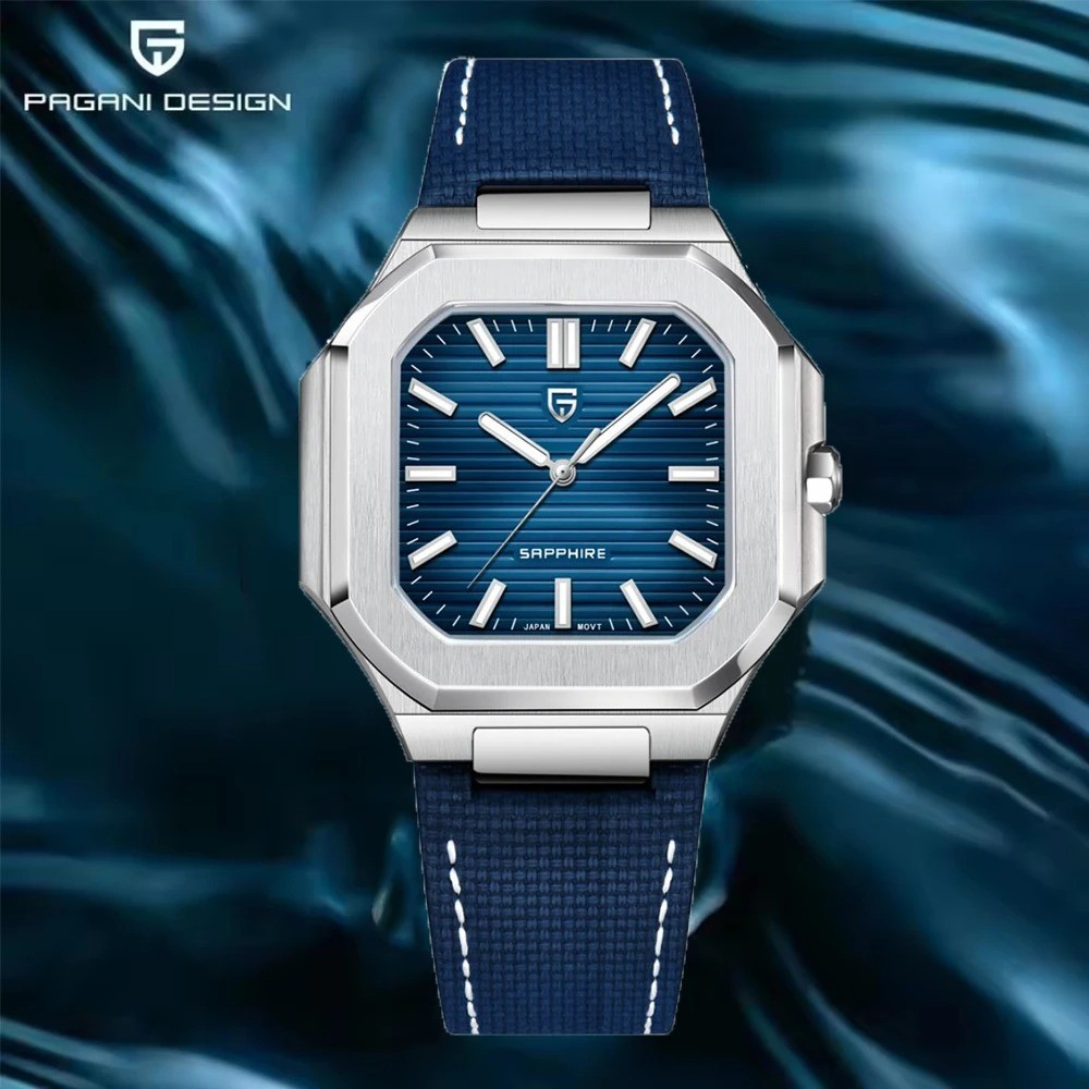 Pagani Design 男士石英手表VH31夜光防水蓝宝石不锈钢腕表YS019