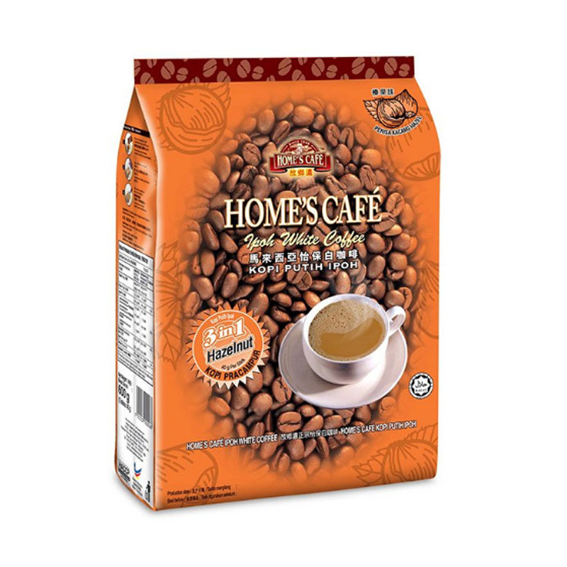 【送1袋】马来西亚进口故乡浓怡保怡宝速溶白咖啡榛果味600g*2袋