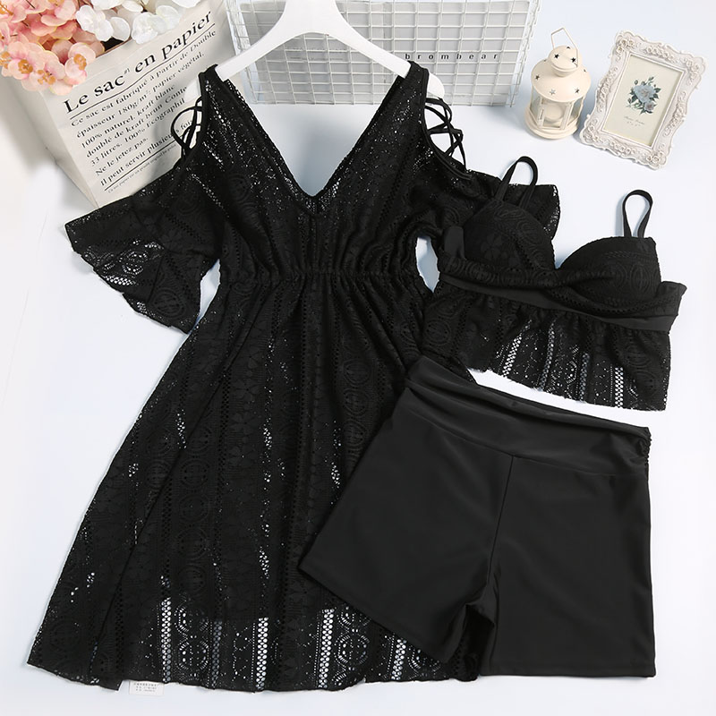 泳衣女宽松大码比基尼三件套温泉胖MM200斤性感蕾丝显瘦大胸钢托|msdalam kategori sukan/Yoga/kecergasan/bekalan peminat, berenang, Bikini - dari Buy2taobao.com untuk memberikan perkhidmatan ejen Taobao profesional membeli