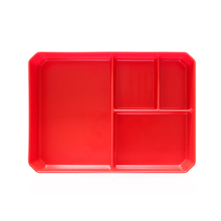 优冷塑料饭盒学生营养工厂学校食堂团餐厨房配餐餐盒四格五格食物