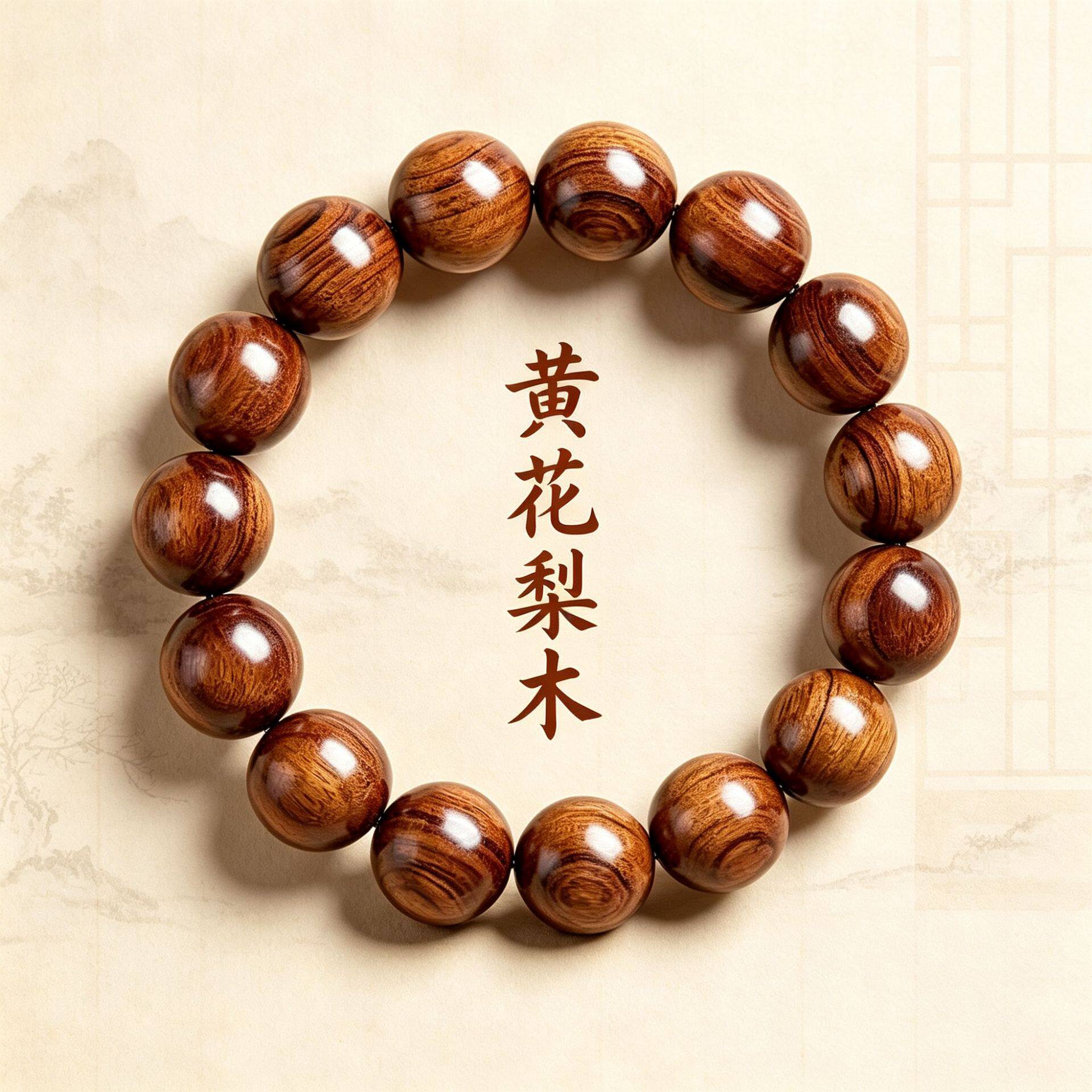 正宗天然海南缅甸黄花梨手串男海链条