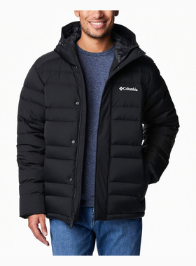 哥伦比亚羽绒服男24秋冬新款户外拒水抗污保暖链帽羽绒外套WE8928