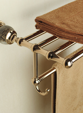 蜜室3玫瑰金浴巾架轻奢欧式铜毛巾架卫生间五金挂件浴室置物架