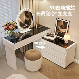 新款实木梳妆台现代简约卧室桌斗柜一体化妆桌小型轻奢主卧高级感