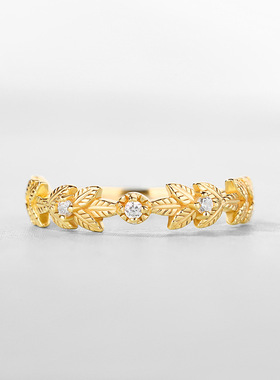 s925纯银镀金可调节戒指礼物