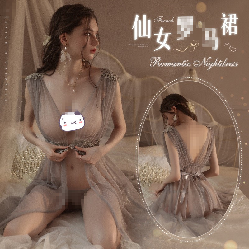 网纱季冰丝薄款蕾丝睡裙