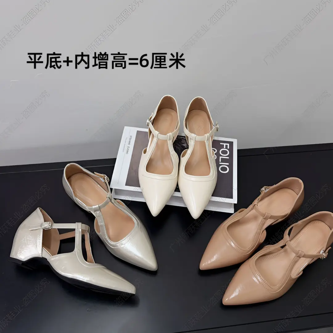 内增高5cm尖头软底夏凉鞋女图片