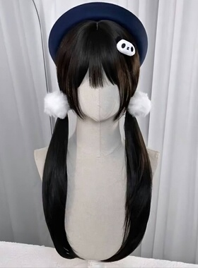 假发女长直发时尚减龄日常显白甜美少萝同款黑色漫画二次元全头套