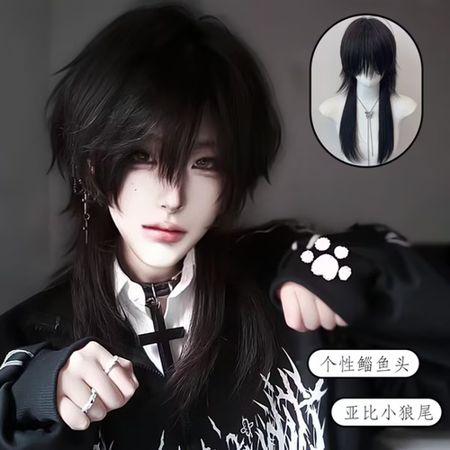 鲻鱼头亚比假发中长发男女通用