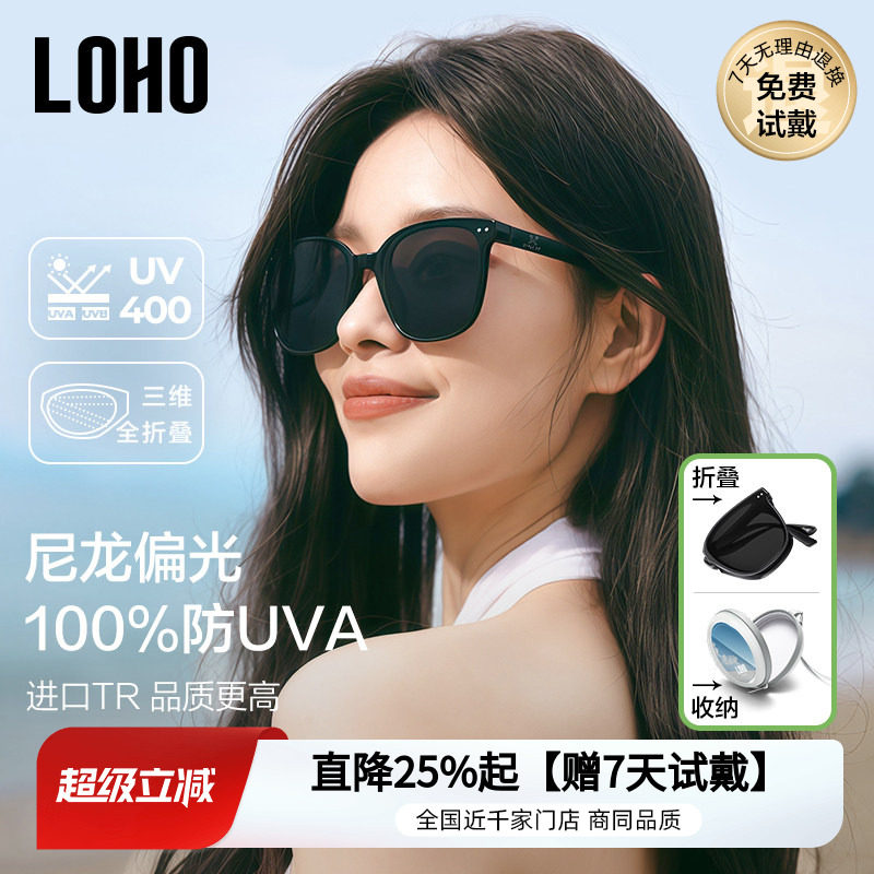 LOHO防晒折叠墨镜偏光男女款猫眼图片