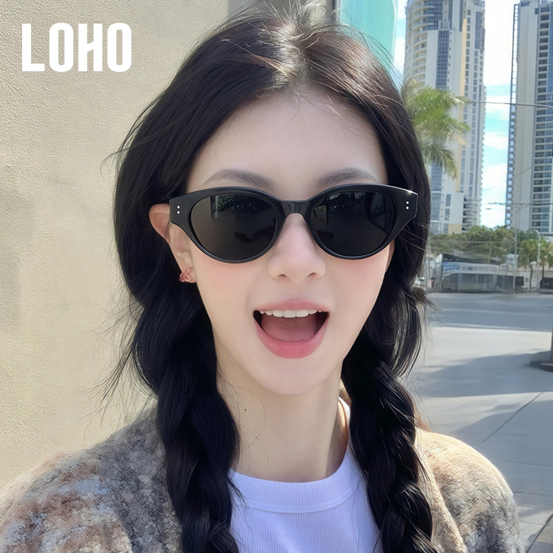 【新年爆款】LOHO猫眼太阳镜女款25新款复古窄框近视旅游偏光墨镜