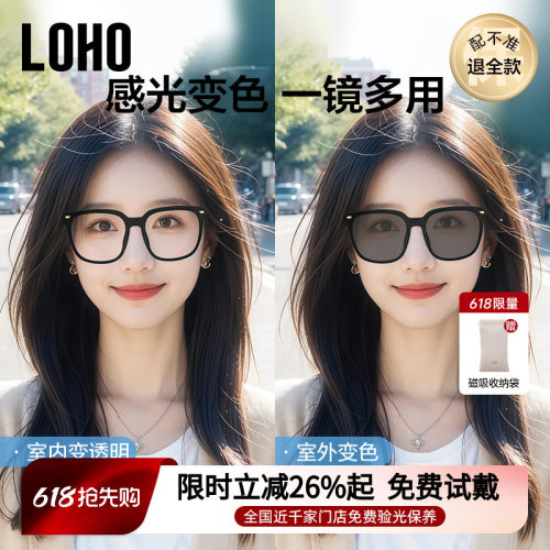 LOHO感光变色眼镜，一镜多用
