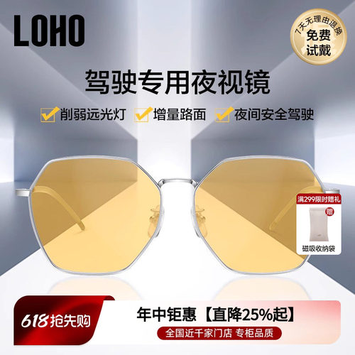 LOHO防远光灯方形男女开车夜视镜