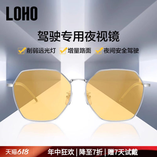 LOHO防远光灯方形男女开车夜视镜