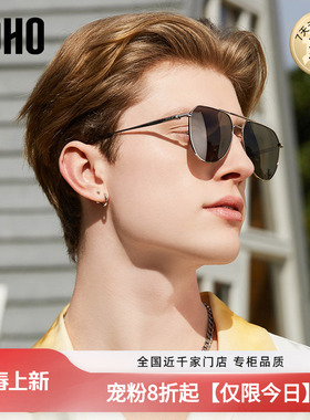 LOHO飞行员太阳镜男开车钓鱼专用抗强光偏光驾驶墨镜爸爸蛤蟆镜