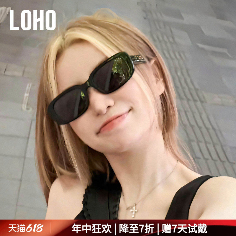 LOHO墨镜女款猫眼新款复古大脸显瘦高级感太阳镜防晒紫外线gm方框