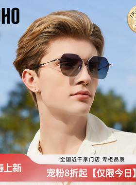 LOHO太阳眼镜男防晒防紫外线偏光开车墨镜金属简约复古近视墨镜女