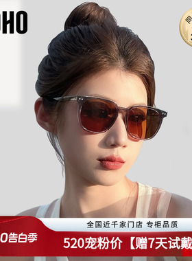 LOHO墨镜女款2026新款潮流时尚GM小框偏光茶色防晒紫外线太阳眼镜