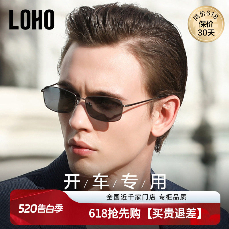 LOHO偏光墨镜司机驾驶防紫外线开车专用近视经典男款飞行员太阳镜