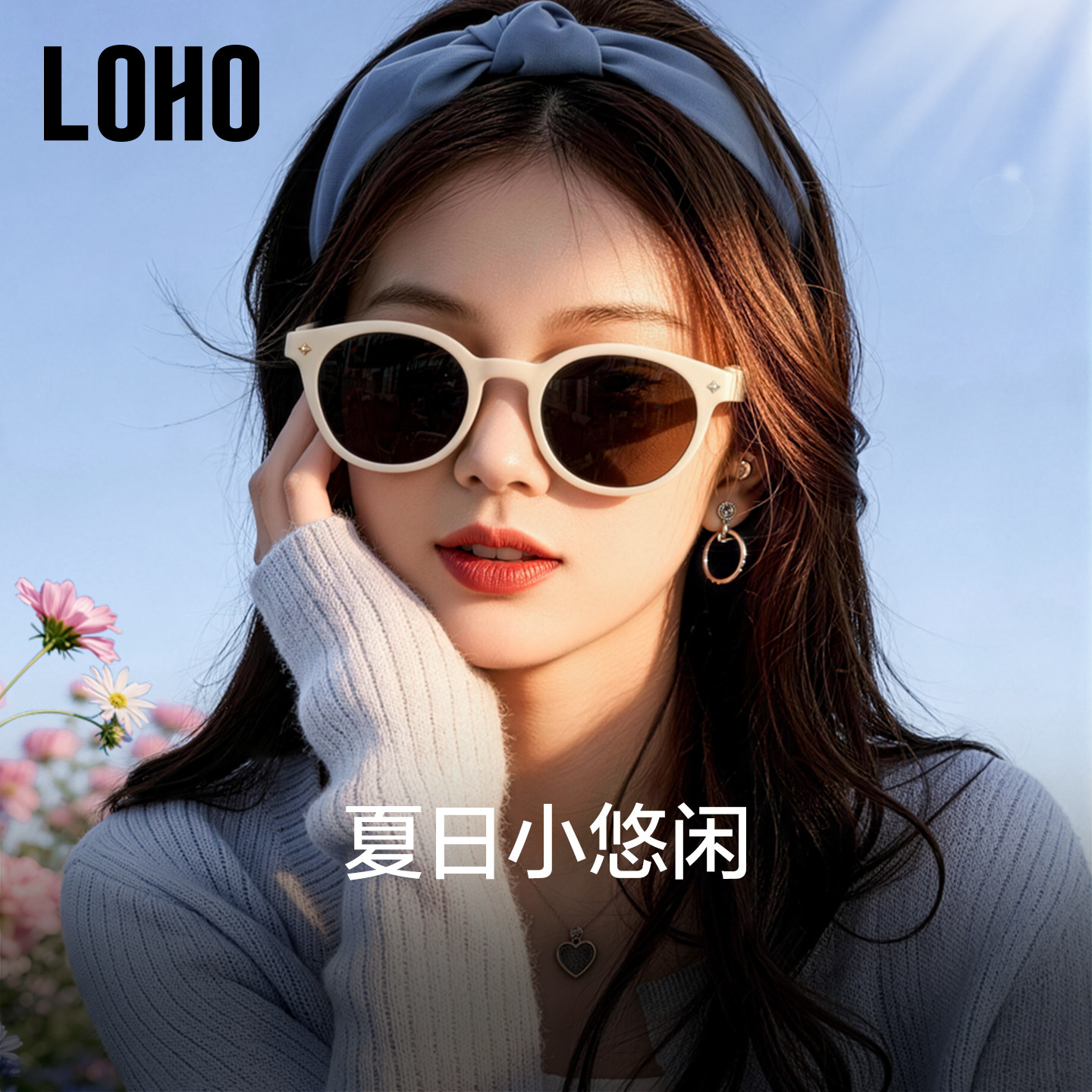 LOHO2026新款GM墨镜女复古猫眼偏光太阳眼镜小圆框时尚防晒高级感