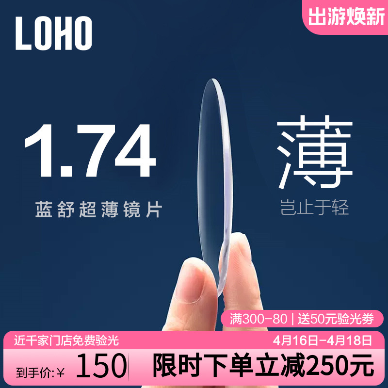 LOHO防蓝光镜片非球面近视配镜