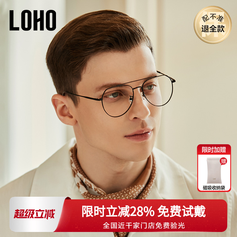 LOHO男女變色防藍光眼鏡大框