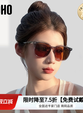 LOHO墨镜女款2026新款潮流时尚GM小框偏光茶色防晒紫外线太阳眼镜