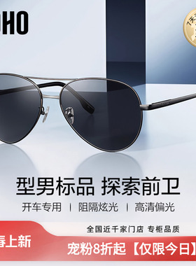 LOHO墨镜偏光钓鱼开车司机驾驶近视太阳眼镜男款潮流飞行员蛤蟆镜