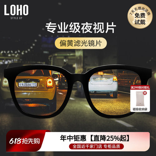 晚上开车专用夜视镜LOHO防远光灯