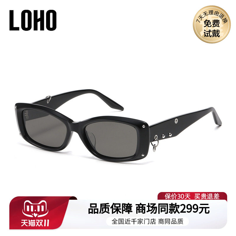 LOHO商场同款欧美复古方框设计感方圆脸辣妹街拍太阳镜女LH41616