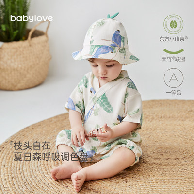 babylove宝宝哈衣竹棉夏季薄款