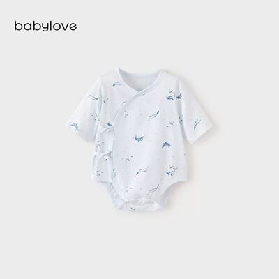 babylove新生儿包屁衣春夏纯棉婴儿三角哈衣宝宝衣服不过鲸落 — 2