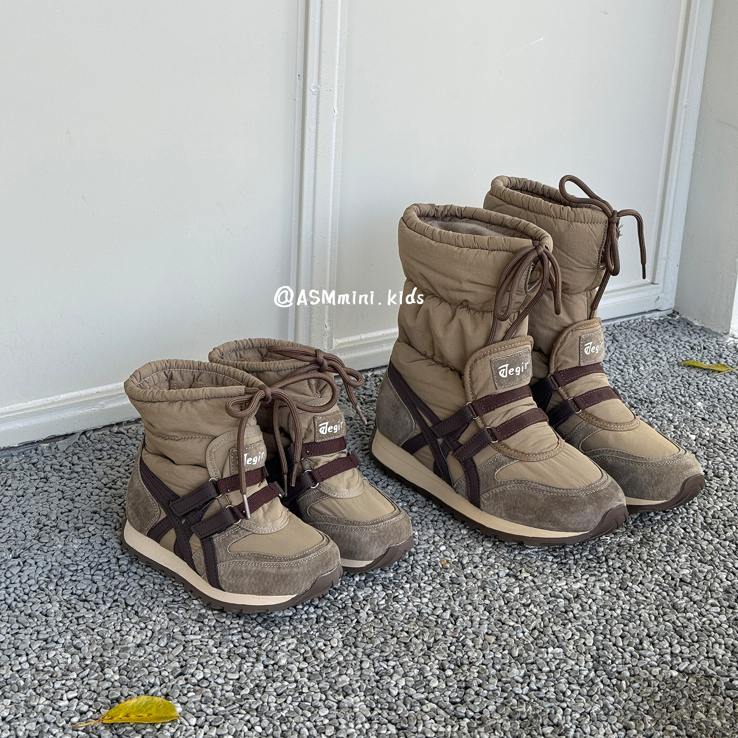 亲子防水布柔软雪地靴2025冬儿童