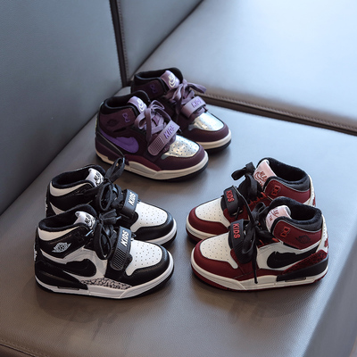 气垫鞋真皮秋冬加绒男女童运动鞋