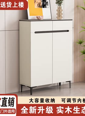 电梯口门外鞋柜家用简易靠墙小型外走廊储物柜斗柜入户快递置物柜